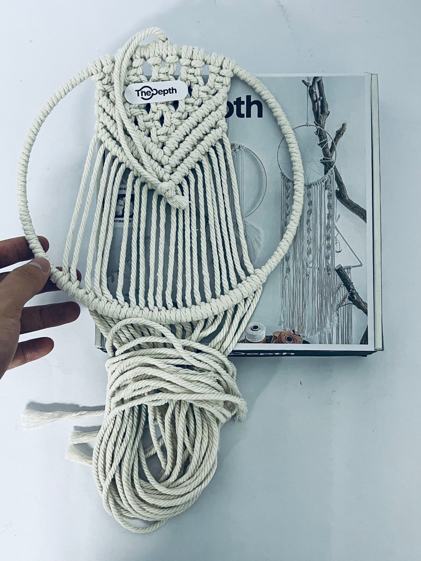 TheDepth Room Gold Decor Decorative Hanging Ornaments Macrame Wall Hanging Decor Woven Wall Hanging Decor Cotton Cord Dream Catcher Unique Elegant Tapestry Cotton Rope