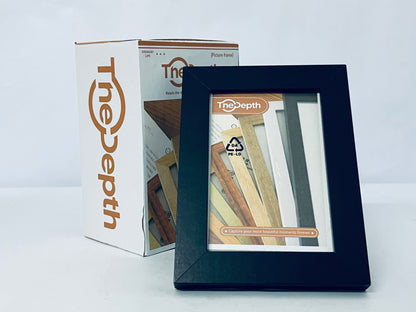TheDepth Picture Frames 5x7 2 Pack Made of Solid Wood Black for Wall Mounting and Tabletop Display