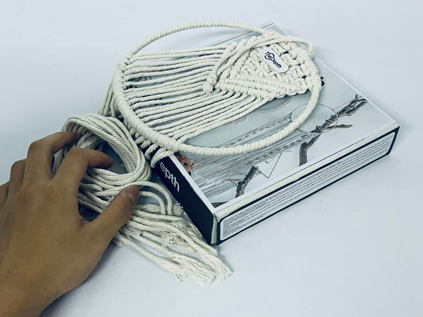 TheDepth Room Gold Decor Decorative Hanging Ornaments Macrame Wall Hanging Decor Woven Wall Hanging Decor Cotton Cord Dream Catcher Unique Elegant Tapestry Cotton Rope