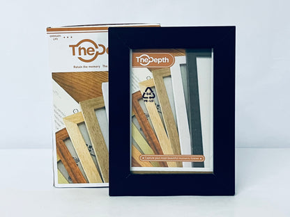 TheDepth Picture Frames 5x7 2 Pack Made of Solid Wood Black for Wall Mounting and Tabletop Display