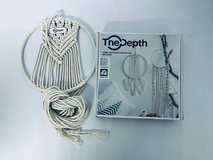 TheDepth Room Gold Decor Decorative Hanging Ornaments Macrame Wall Hanging Decor Woven Wall Hanging Decor Cotton Cord Dream Catcher Unique Elegant Tapestry Cotton Rope