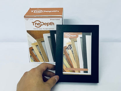 TheDepth Picture Frames 5x7 2 Pack Made of Solid Wood Black for Wall Mounting and Tabletop Display