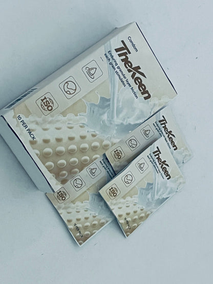 TheKeen Ultra Thin Lubricated Condoms with Reservoir Tip, 10-Pack, Regular Fit Natural Latex Male Condom with Silicone Base,Vegan-Friendly, Discreet Package
