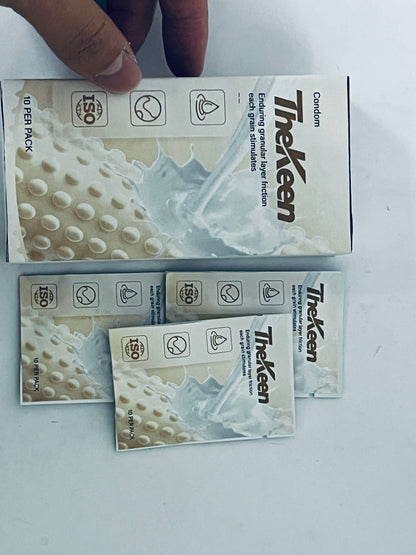 TheKeen Ultra Thin Lubricated Condoms with Reservoir Tip, 10-Pack, Regular Fit Natural Latex Male Condom with Silicone Base,Vegan-Friendly, Discreet Package