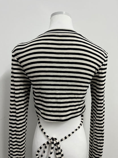TheNinth Women's Casual Striped Tee Shirt Long Sleeve Round Neck Top