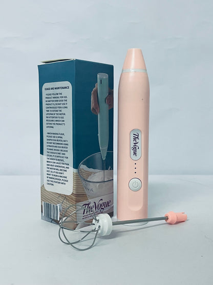TheVogue Handheld USB Charging Electric Egg Beater Portable Stainless Steel Milk Frother Kitchen Bar Supplies