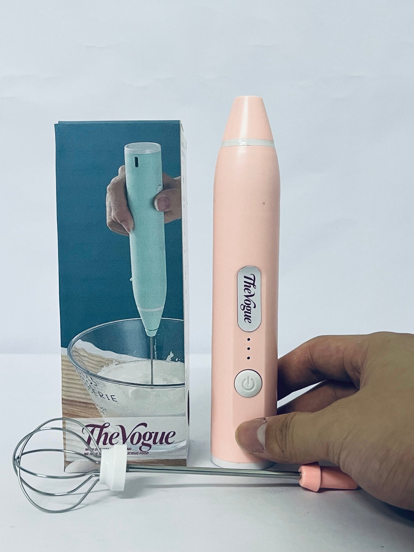 TheVogue Handheld USB Charging Electric Egg Beater Portable Stainless Steel Milk Frother Kitchen Bar Supplies