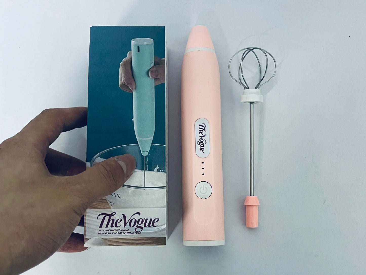 TheVogue Handheld USB Charging Electric Egg Beater Portable Stainless Steel Milk Frother Kitchen Bar Supplies