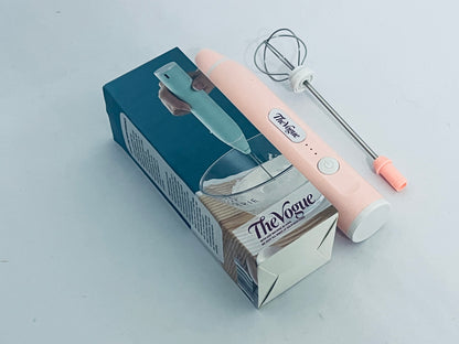 TheVogue Handheld USB Charging Electric Egg Beater Portable Stainless Steel Milk Frother Kitchen Bar Supplies