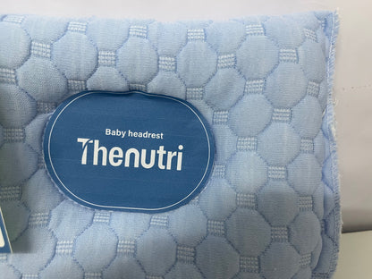 Thenutri Baby Headrest Pillow: Light Blue Quilted Breathable Fabric Pillow – Gentle Neck & Head Support for Infants in Cribs/Strollers