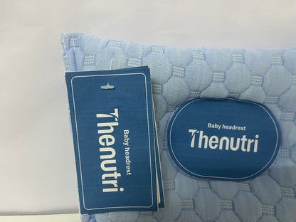 Thenutri Baby Headrest Pillow: Light Blue Quilted Breathable Fabric Pillow – Gentle Neck & Head Support for Infants in Cribs/Strollers