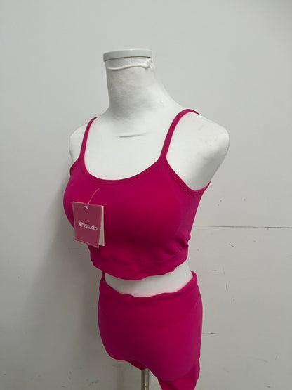 【Thistudio Bright Magenta Ribbed Tracksuits】—— Stylish & Comfortable Two-Piece Leisure Set