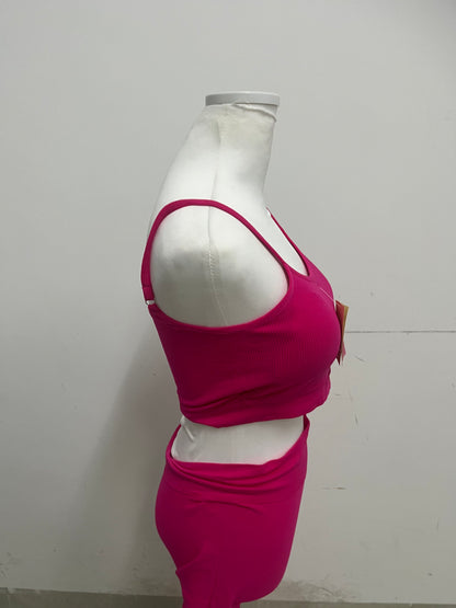 【Thistudio Bright Magenta Ribbed Tracksuits】—— Stylish & Comfortable Two-Piece Leisure Set