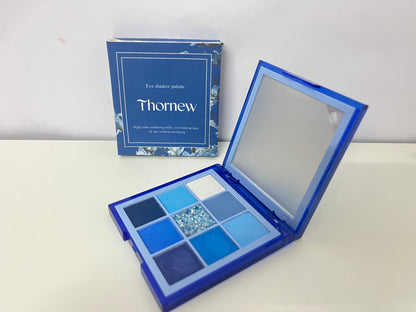 Thornew 9-Color Blue Eyeshadow Palette High Pigmentation Long-Lasting A Creative Choice for Eye Makeup Personalities