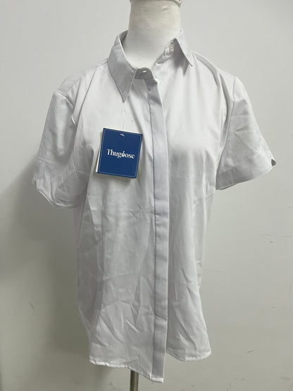 [Thugoose Chemises]——Thugoose Classic Twill Short-Sleeve Shirt - Oversized Versatile White Button-Down