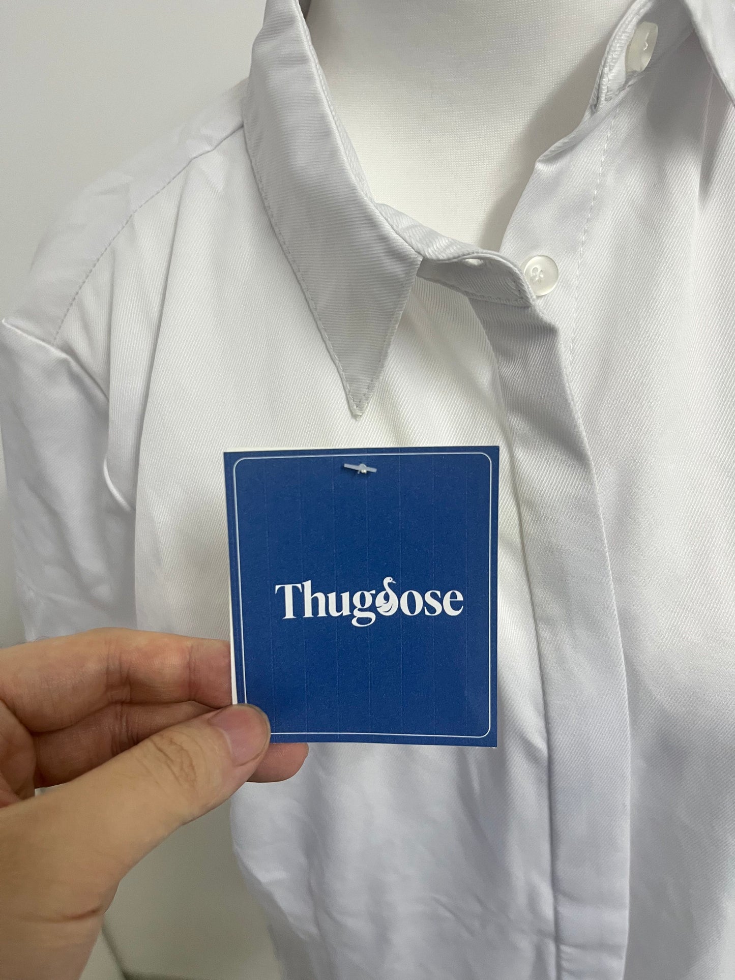 [Thugoose Chemises]——Thugoose Classic Twill Short-Sleeve Shirt - Oversized Versatile White Button-Down