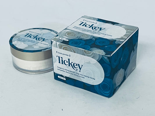 Tickey Long-Lasting Loose Powder, Ultra-Fine Texture, Oil-Control & Matte Finish, Create Transparent Natural Makeup Look