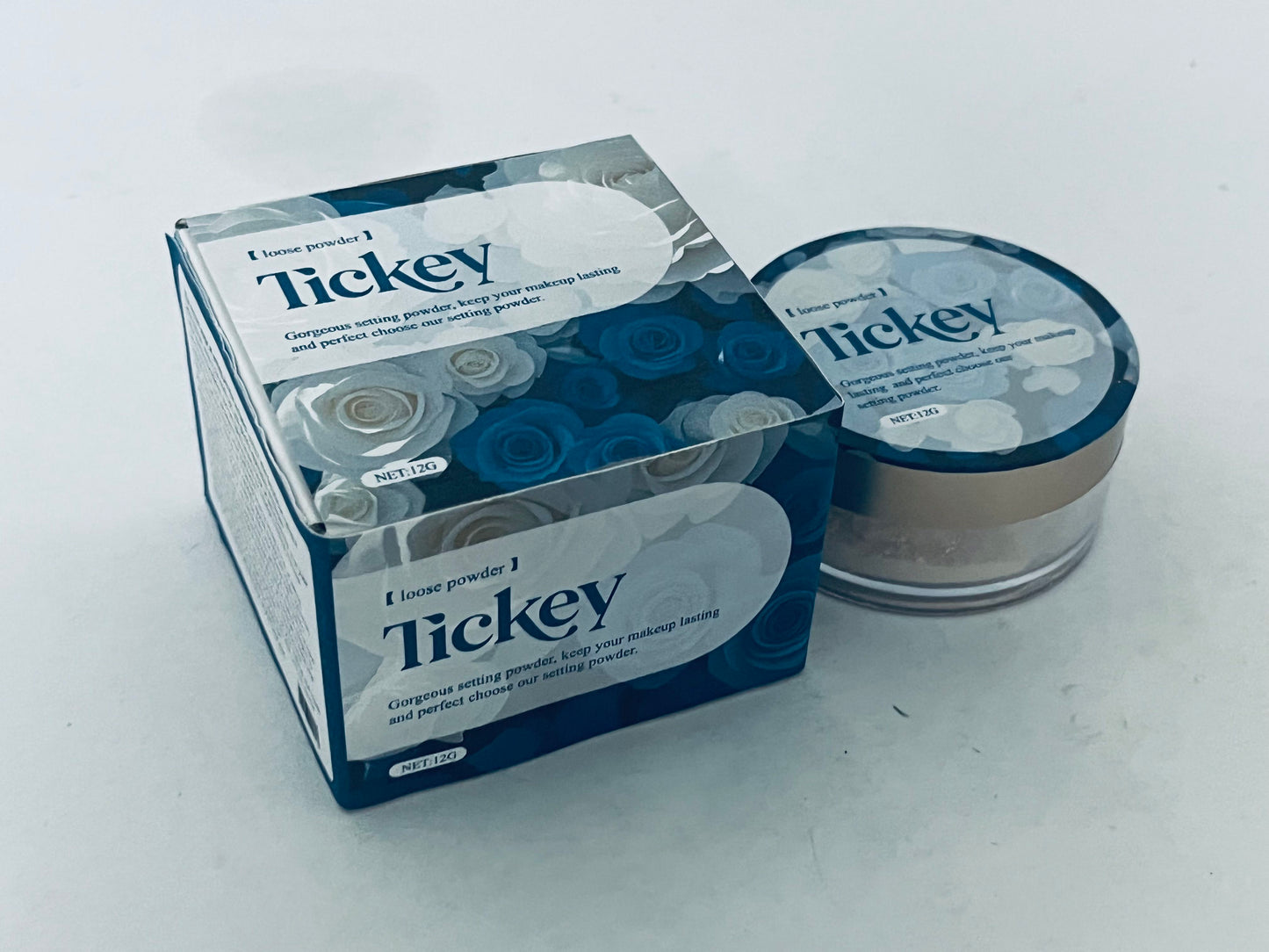 Tickey Long-Lasting Loose Powder, Ultra-Fine Texture, Oil-Control & Matte Finish, Create Transparent Natural Makeup Look