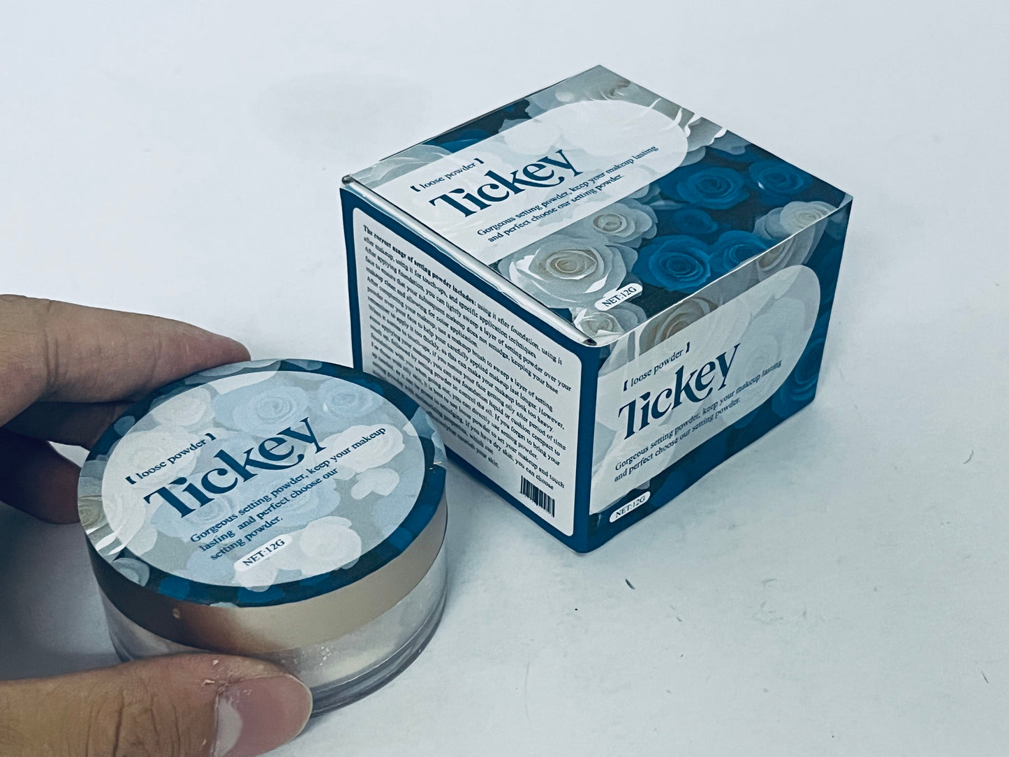 Tickey Long-Lasting Loose Powder, Ultra-Fine Texture, Oil-Control & Matte Finish, Create Transparent Natural Makeup Look