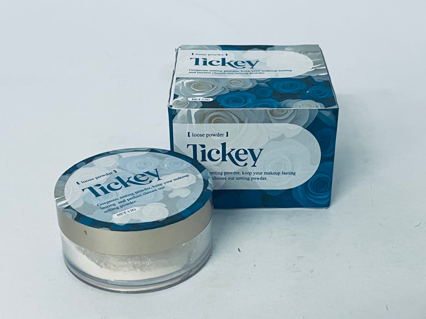 Tickey Long-Lasting Loose Powder, Ultra-Fine Texture, Oil-Control & Matte Finish, Create Transparent Natural Makeup Look
