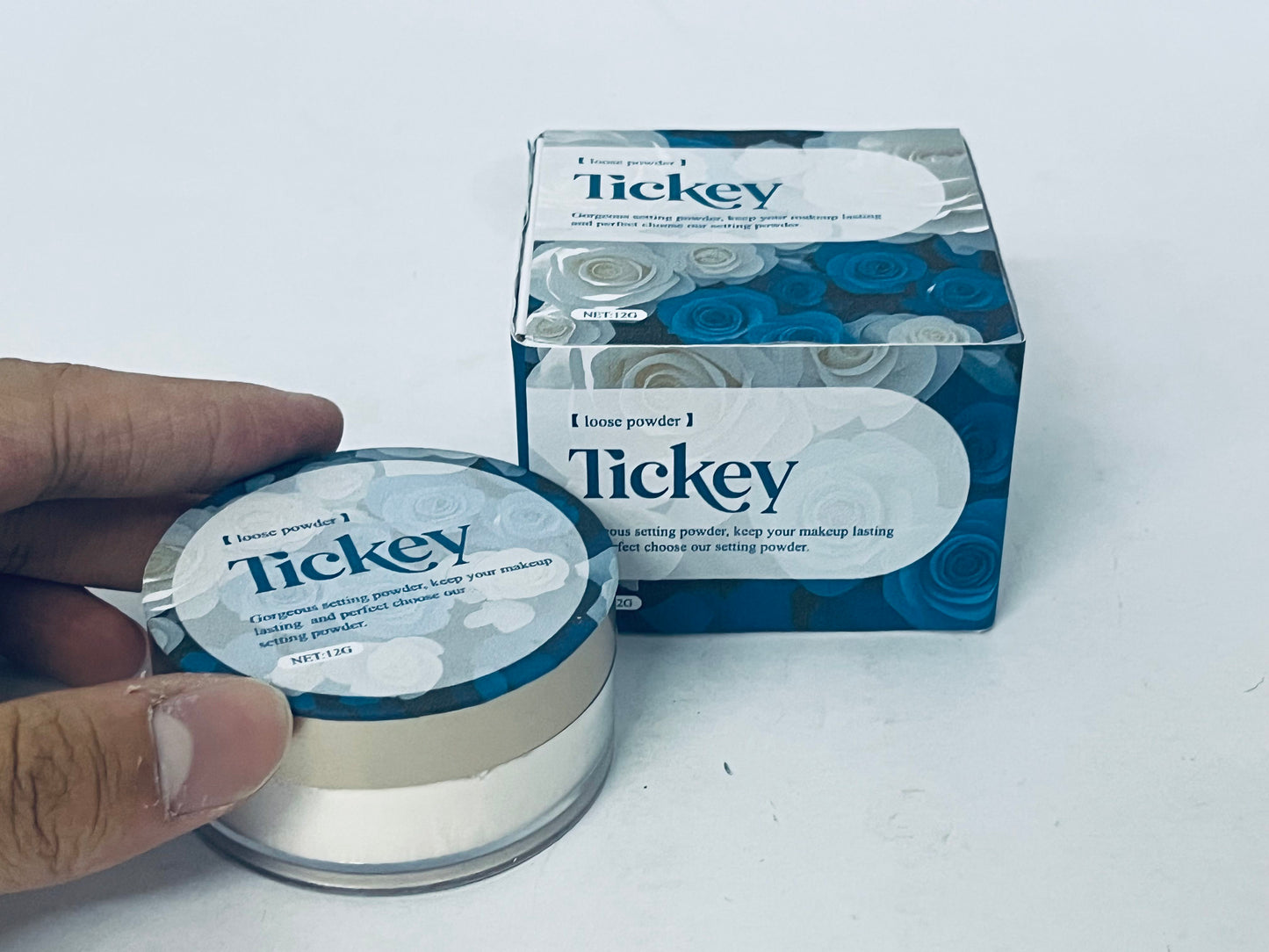 Tickey Long-Lasting Loose Powder, Ultra-Fine Texture, Oil-Control & Matte Finish, Create Transparent Natural Makeup Look