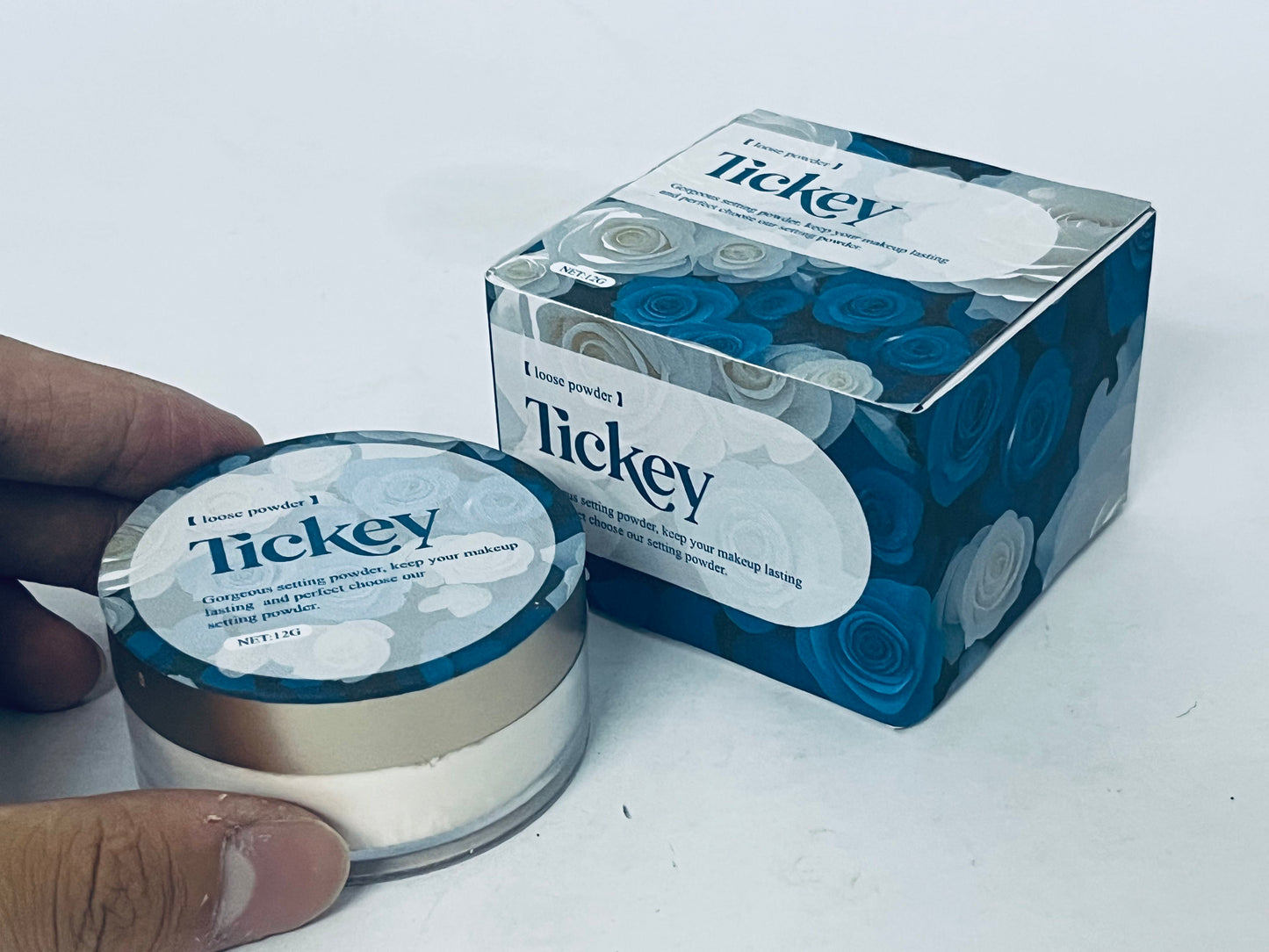 Tickey Long-Lasting Loose Powder, Ultra-Fine Texture, Oil-Control & Matte Finish, Create Transparent Natural Makeup Look