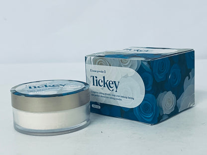 Tickey Long-Lasting Loose Powder, Ultra-Fine Texture, Oil-Control & Matte Finish, Create Transparent Natural Makeup Look
