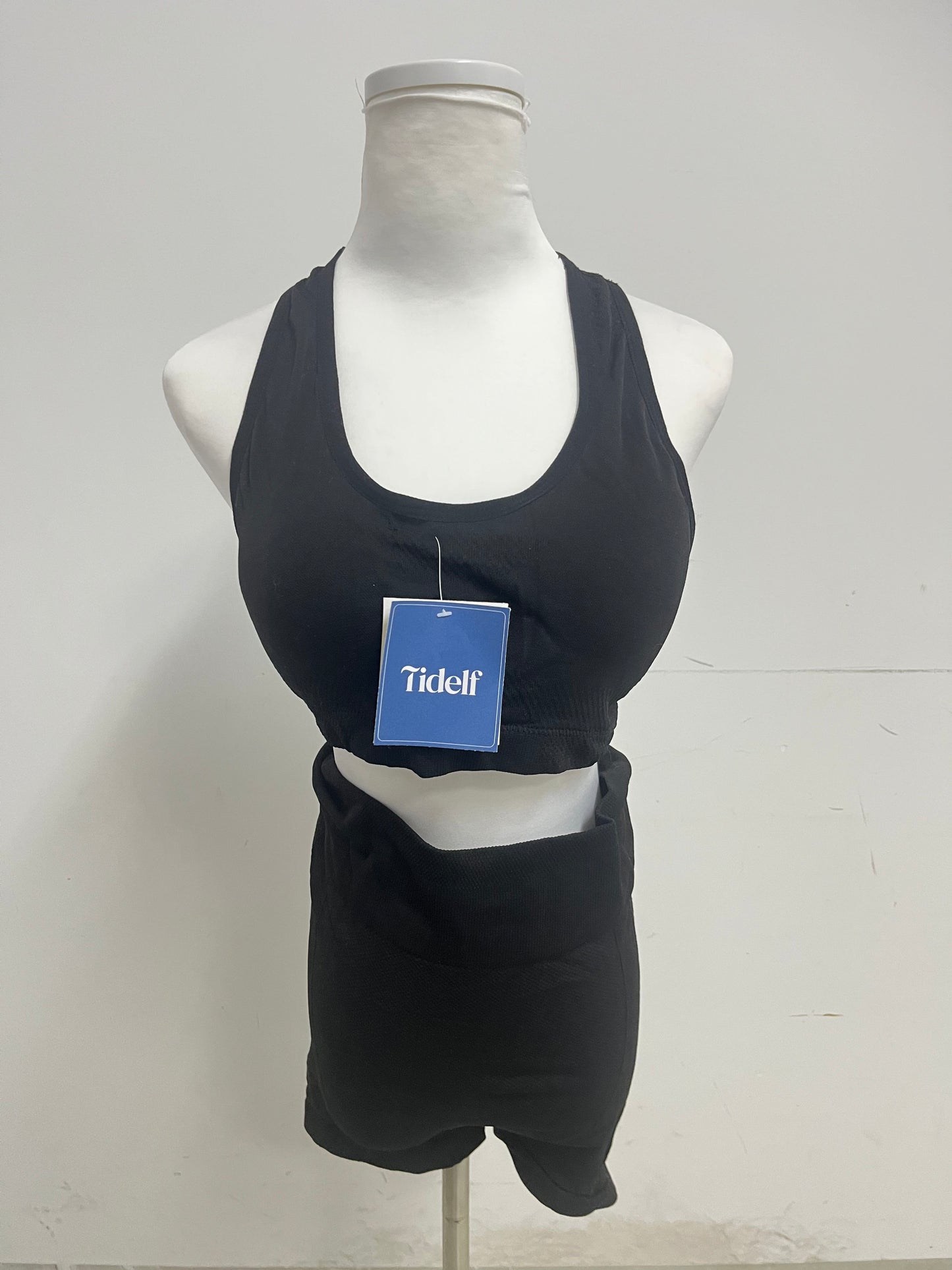 【Tidelf Black Racerback Tracksuits】—— Sleek & Comfortable Two-Piece Activewear Set
