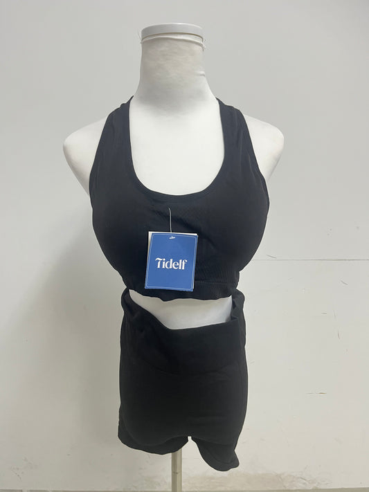 【Tidelf Black Racerback Tracksuits】—— Sleek & Comfortable Two-Piece Activewear Set