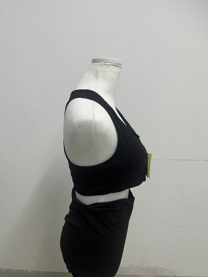 【Tidelf Black Racerback Tracksuits】—— Sleek & Comfortable Two-Piece Activewear Set