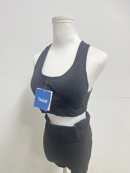 【Tidelf Black Racerback Tracksuits】—— Sleek & Comfortable Two-Piece Activewear Set