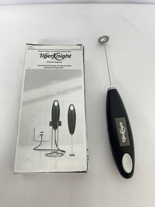 TigerKnight Black Handheld Milk Frother Wand for Coffee, Rechargeable Electric Whisk with 3 Heads 3 Speeds Drink Mixer Coffee Frother For Latte, Cappuccino, Hot Chocolate, Egg