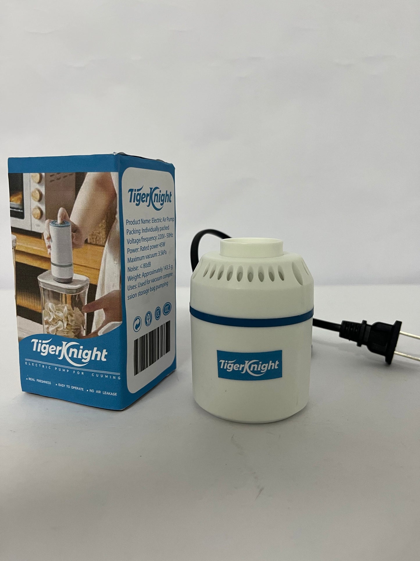 TigerKnight Electric Pump for Vacuum Bags, Compression Bag Pump for Vacuuming Clothing, Quilts, Portable Storage Bag Pump with 1.26 inches Outlet, Fits Most Compression Bags (Storage Bag Not Included)
