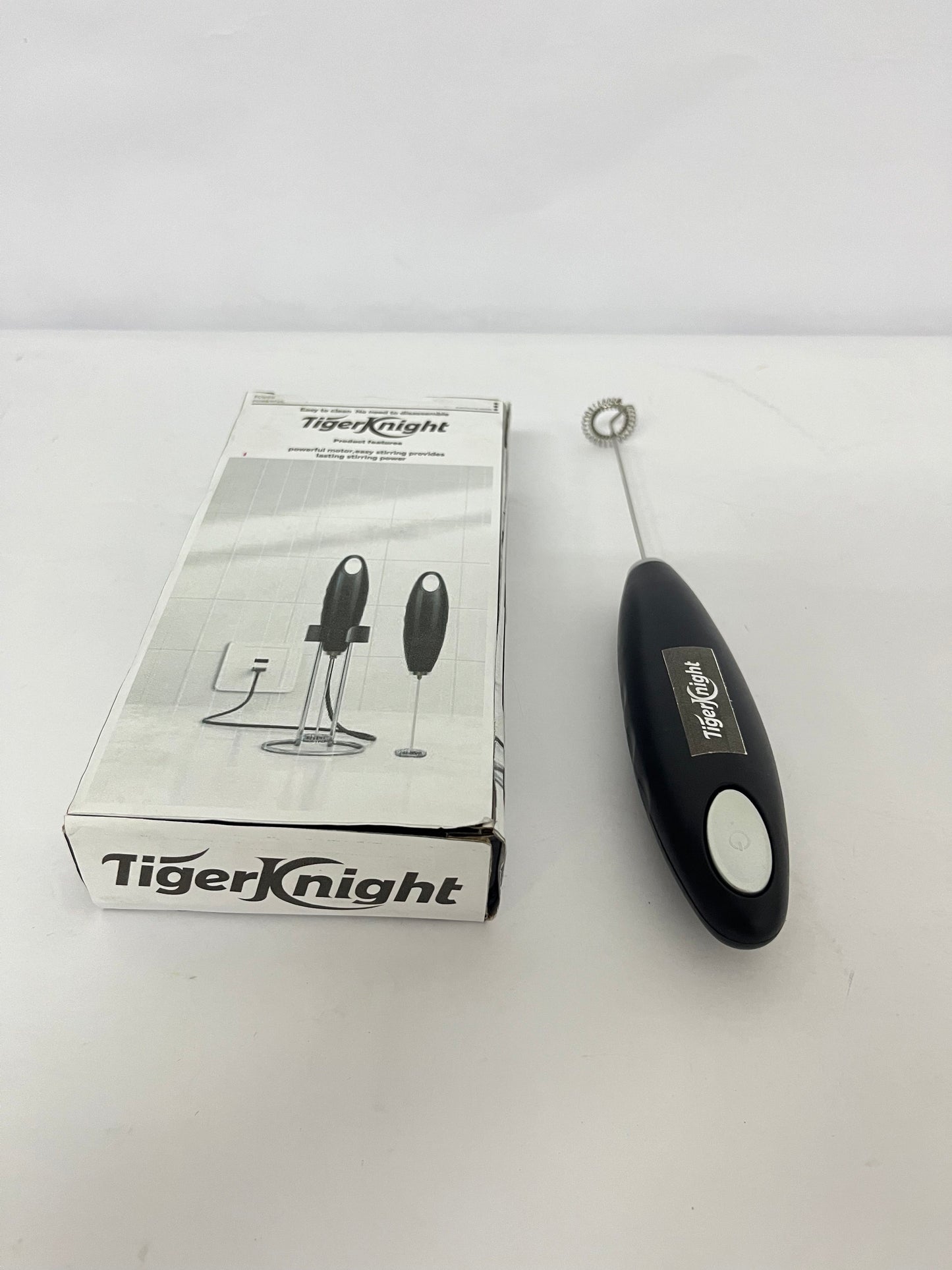 TigerKnight Black Handheld Milk Frother Wand for Coffee, Rechargeable Electric Whisk with 3 Heads 3 Speeds Drink Mixer Coffee Frother For Latte, Cappuccino, Hot Chocolate, Egg