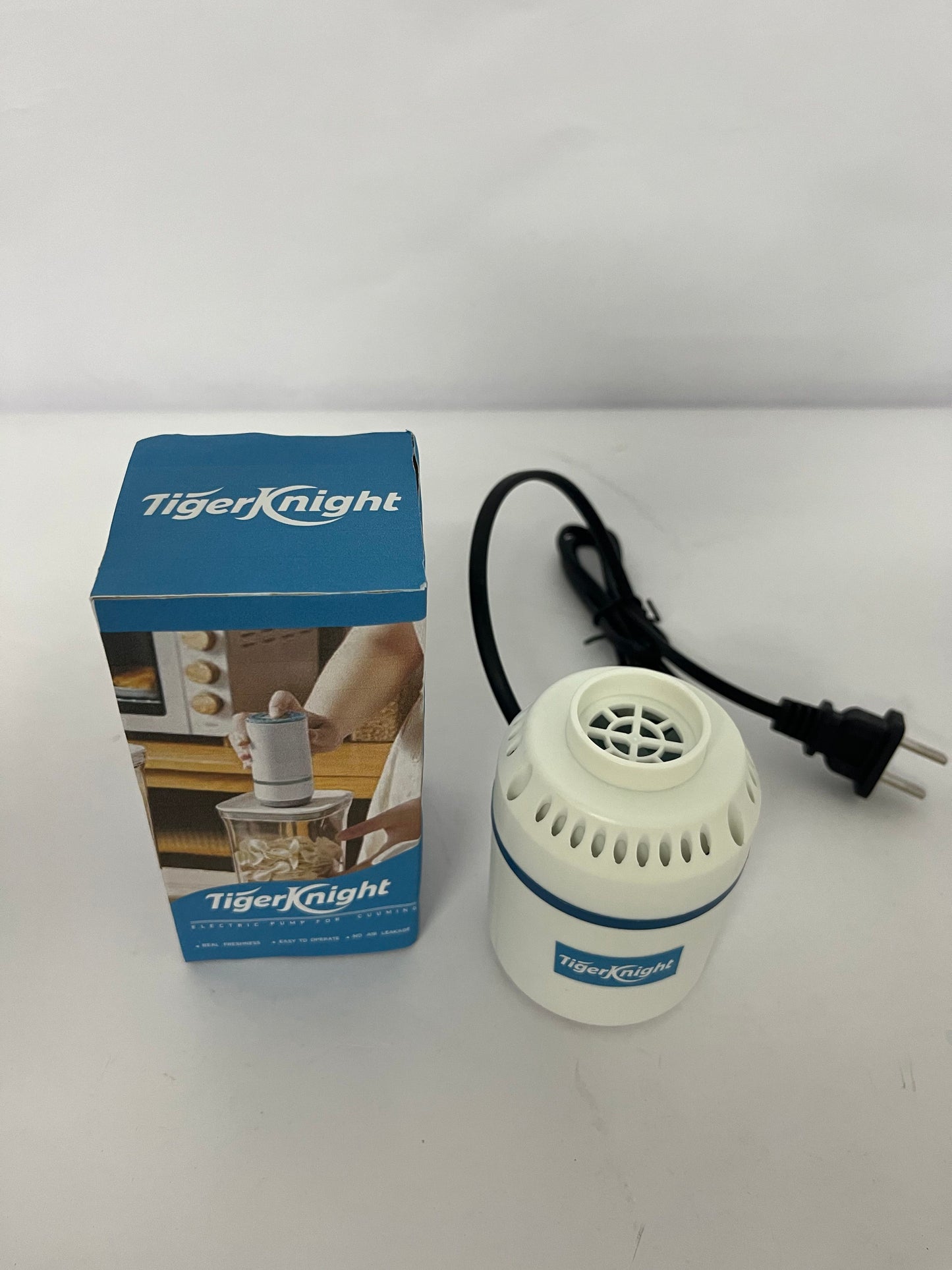TigerKnight Electric Pump for Vacuum Bags, Compression Bag Pump for Vacuuming Clothing, Quilts, Portable Storage Bag Pump with 1.26 inches Outlet, Fits Most Compression Bags (Storage Bag Not Included)