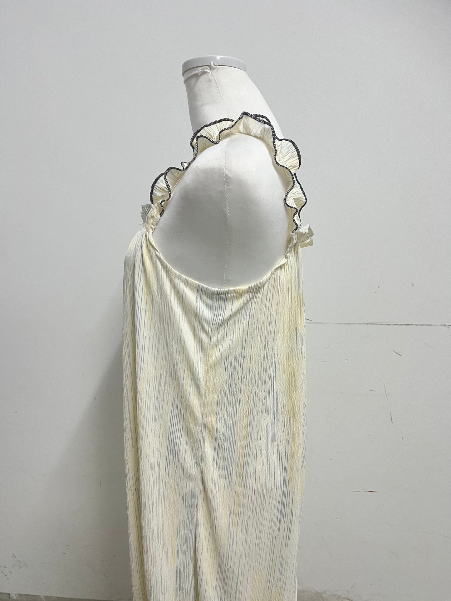 【Tigerelax Ruffled Strap Striped Nightdress】—— Cozy & Elegant Sleepwear for Relaxing Evenings