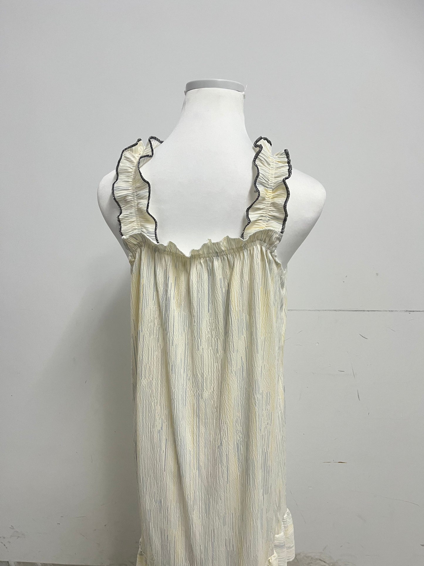 【Tigerelax Ruffled Strap Striped Nightdress】—— Cozy & Elegant Sleepwear for Relaxing Evenings
