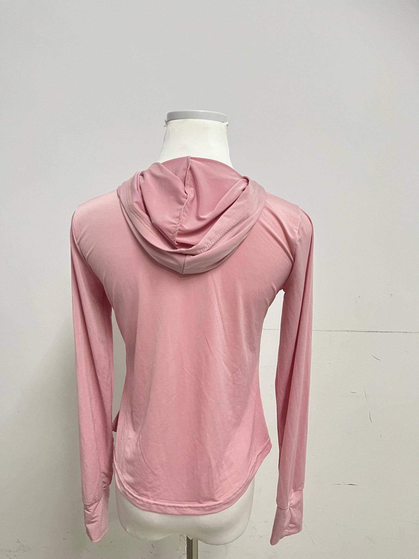 【Tigerelax Pastel Pink Hooded Athletic Shirt】—— Stylish & Flexible Activewear for Daily Movement