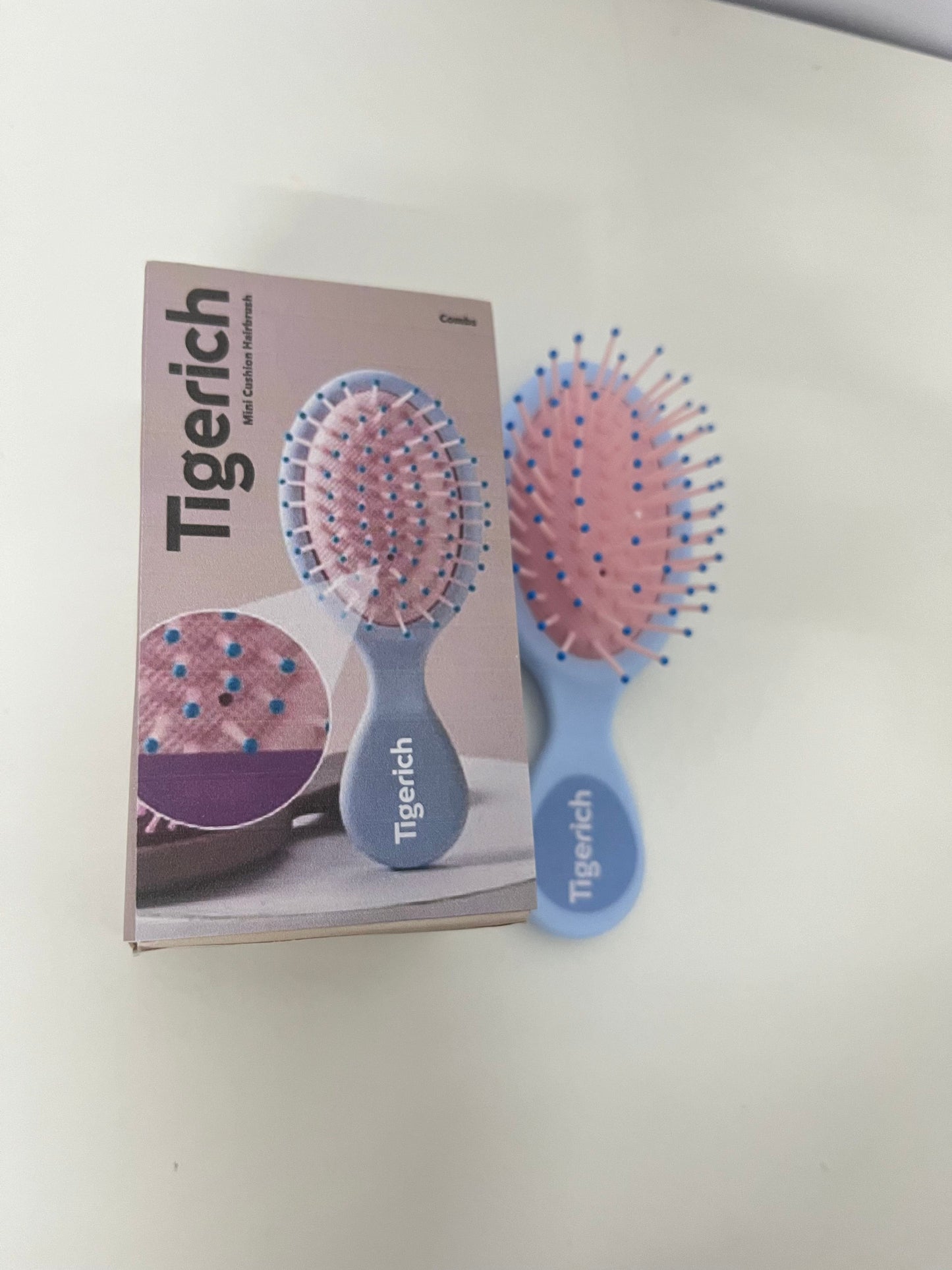 Tigerich Mini Cushion Hairbrush - Portable Massage Hair Comb for Detangling and Hair Styling