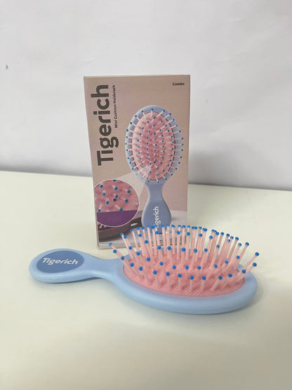 Tigerich Mini Cushion Hairbrush - Portable Massage Hair Comb for Detangling and Hair Styling
