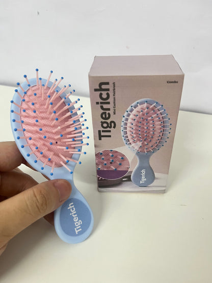 Tigerich Mini Cushion Hairbrush - Portable Massage Hair Comb for Detangling and Hair Styling