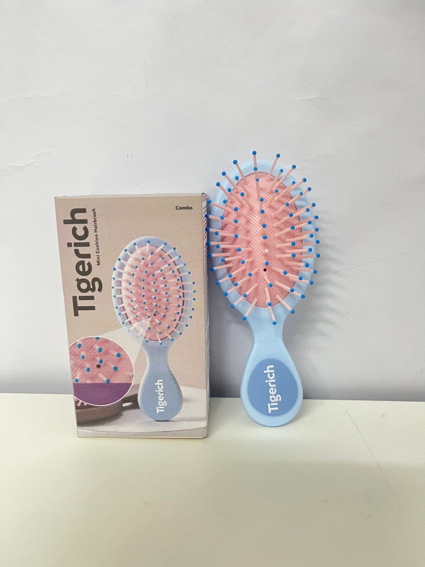 Tigerich Mini Cushion Hairbrush - Portable Massage Hair Comb for Detangling and Hair Styling