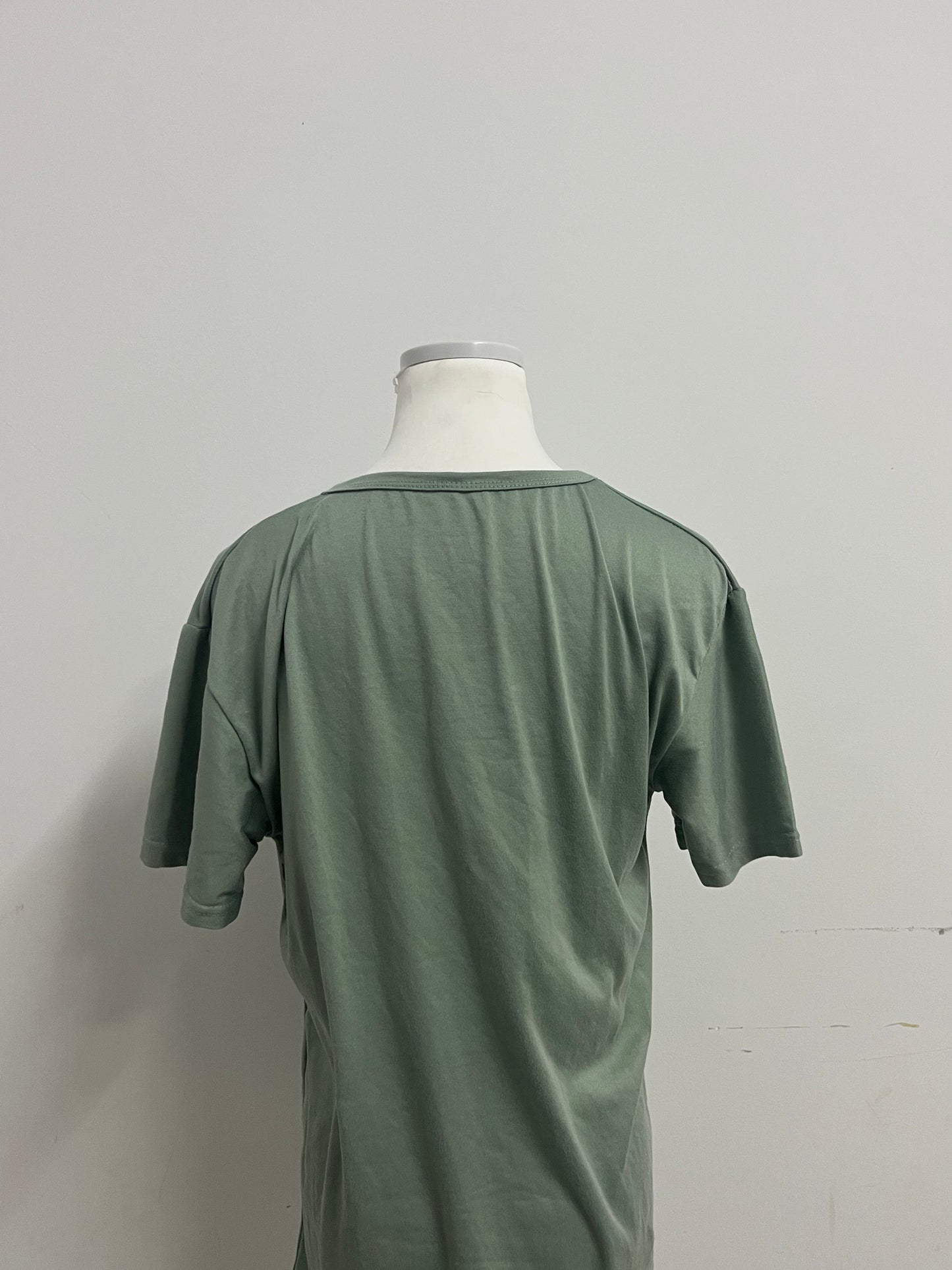 Timeday T-shirts - Sage Green Crew Neck Short-Sleeve Casual Tee