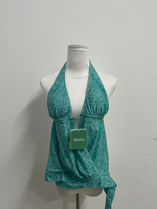Timeday Swimsuits - Teal Marled Halter Neck 2-in-1 Cover-Up Swimsuit