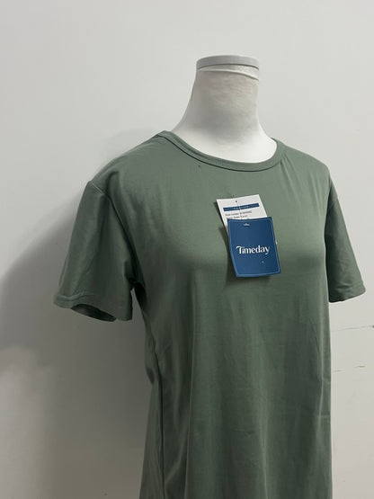 Timeday T-shirts - Sage Green Crew Neck Short-Sleeve Casual Tee