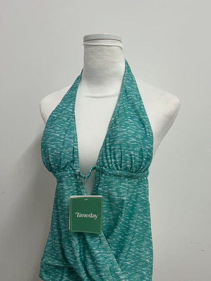 Timeday Swimsuits - Teal Marled Halter Neck 2-in-1 Cover-Up Swimsuit
