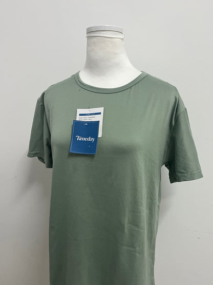 Timeday T-shirts - Sage Green Crew Neck Short-Sleeve Casual Tee