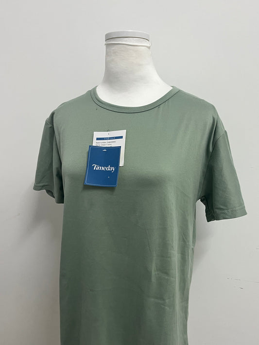 Timeday T-shirts - Sage Green Crew Neck Short-Sleeve Casual Tee