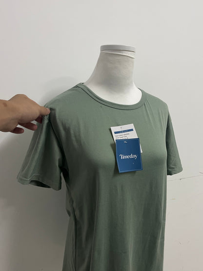 Timeday T-shirts - Sage Green Crew Neck Short-Sleeve Casual Tee