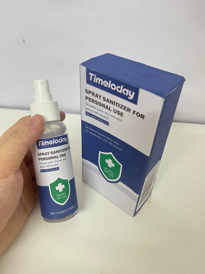 Timeloday Spray Sanitizer for Personal Use No-Wash Quick-Dry 99.99% Kill Rate A Reliable Choice for Daily Protection